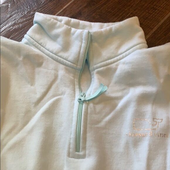 Women’s Vineyard Vines Mint Green 1/4 Zip Sz Sm - Picture 3 of 4